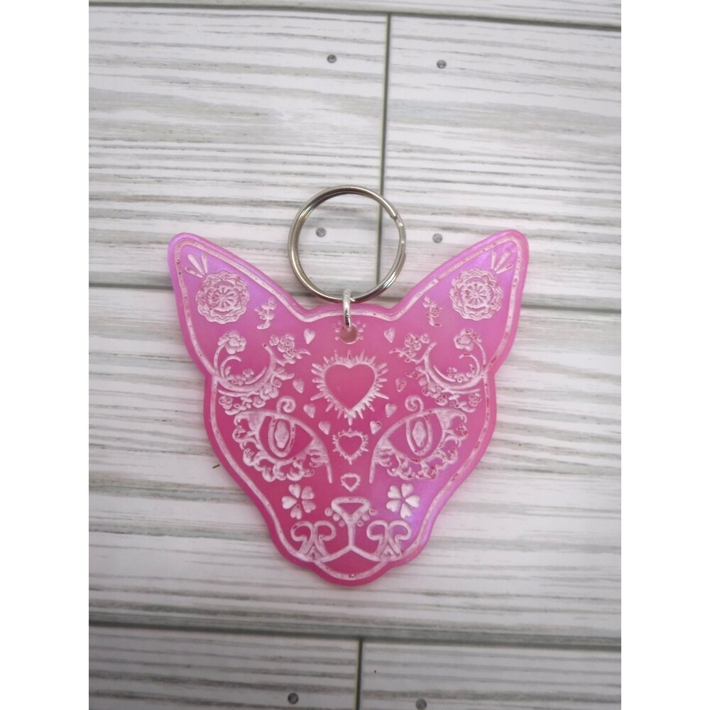Keychain Cat Sugar Skull